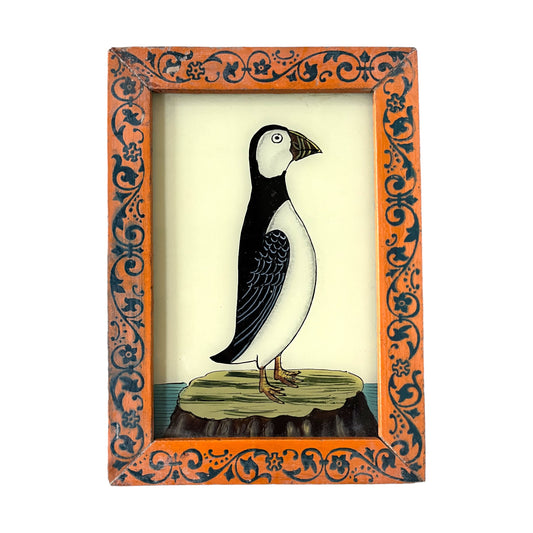 Small puffin glass painting