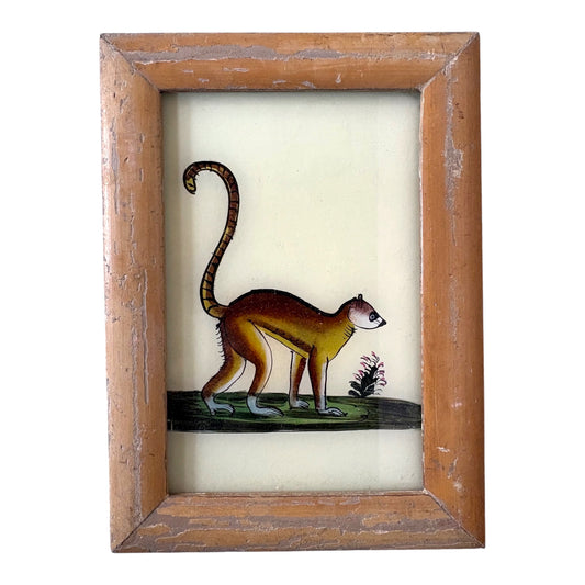Small racoon glass painting
