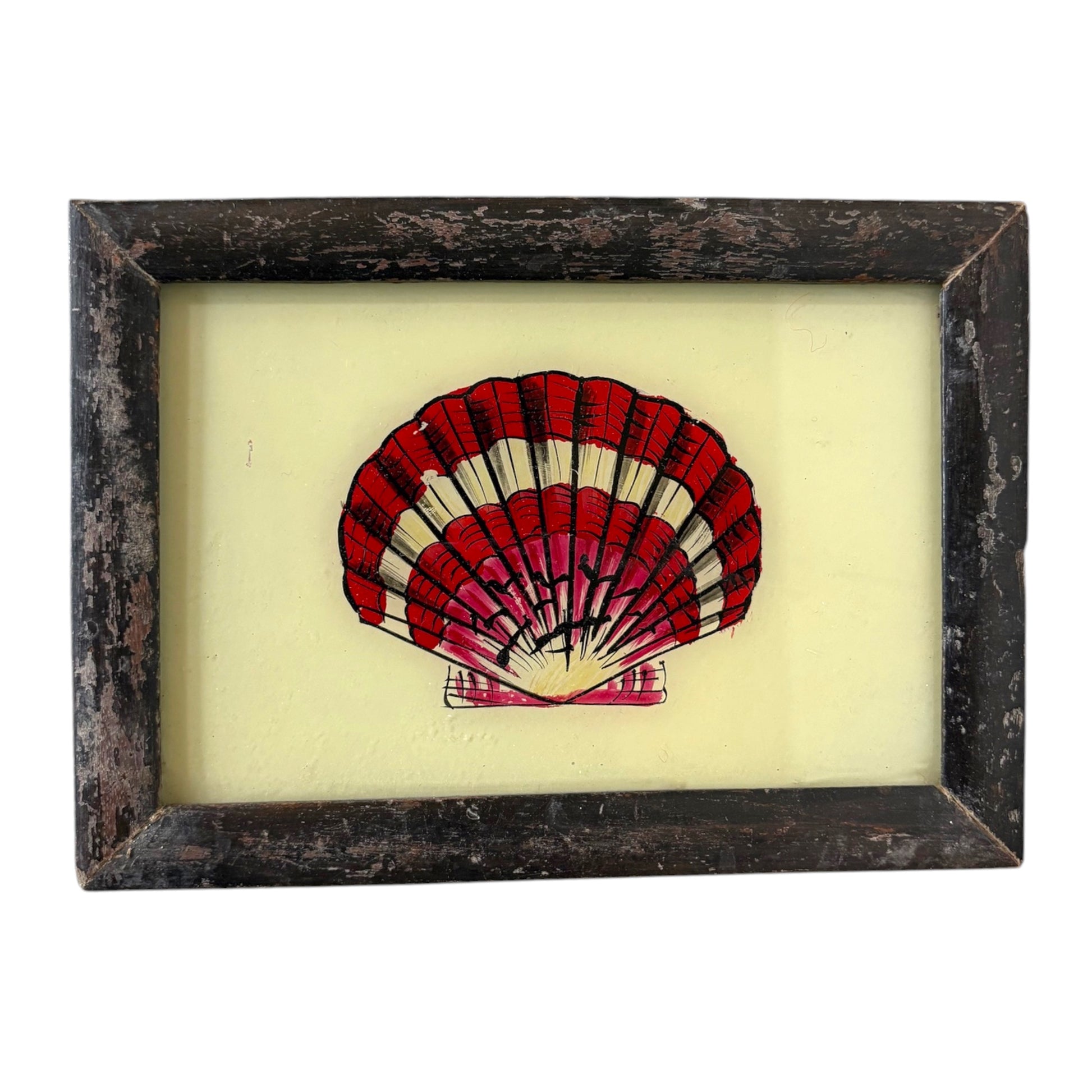 Small shell glass painting
