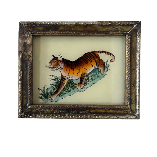 Small tiger glass painting