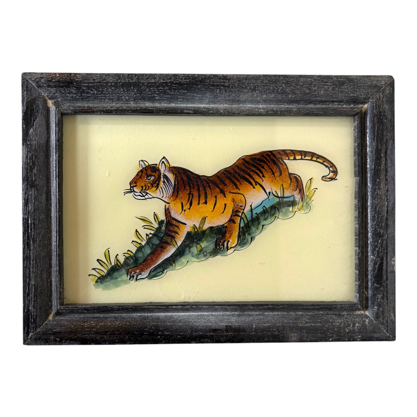 Small tiger glass painting