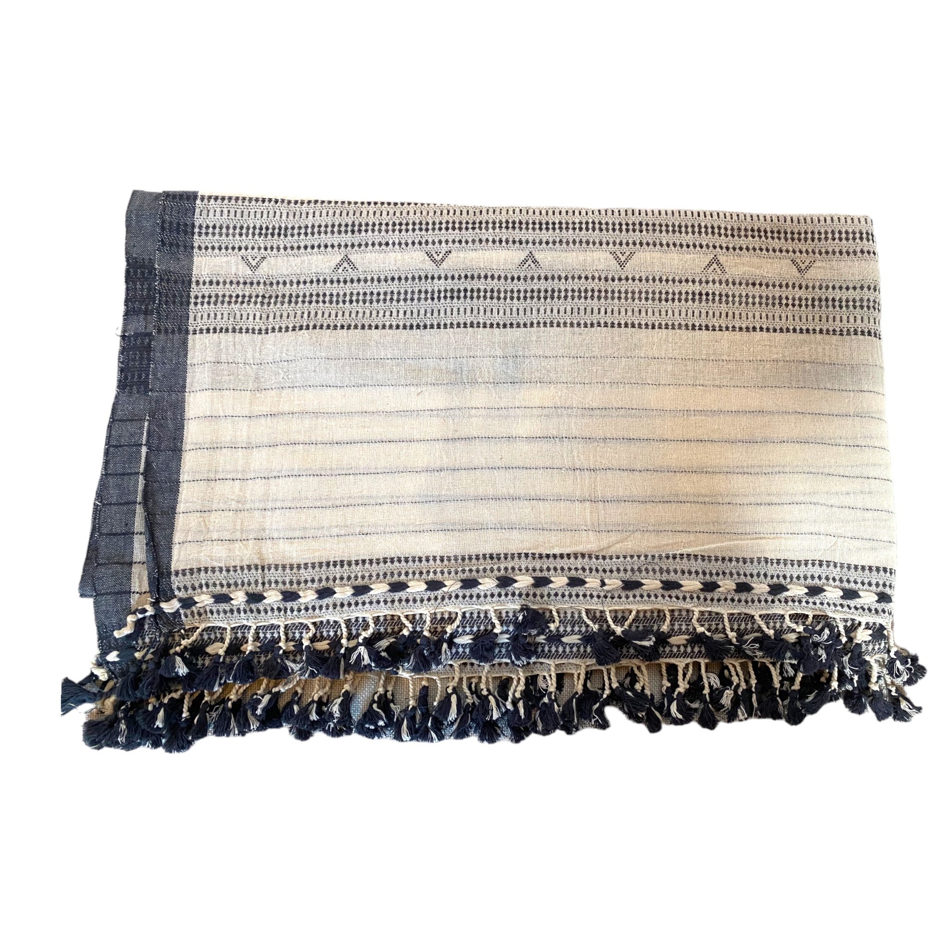 Black cotton throw