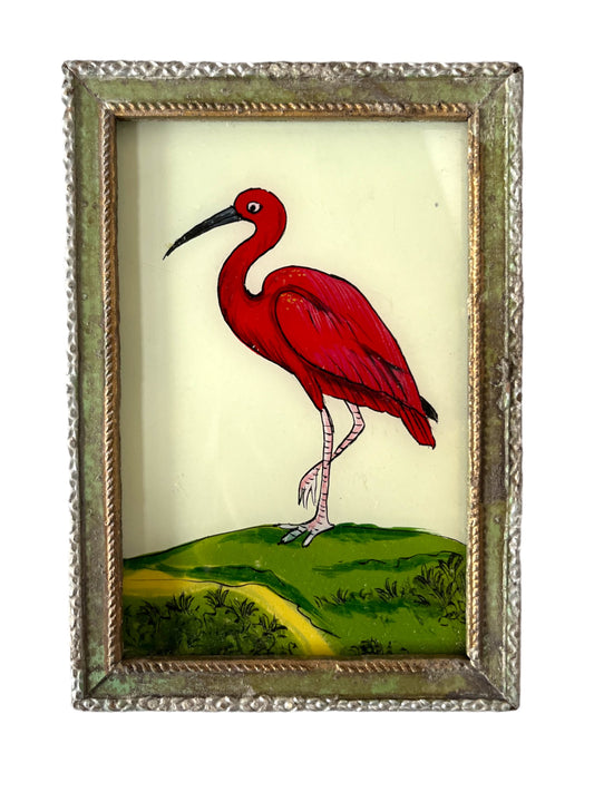 Stork Indian glass painting