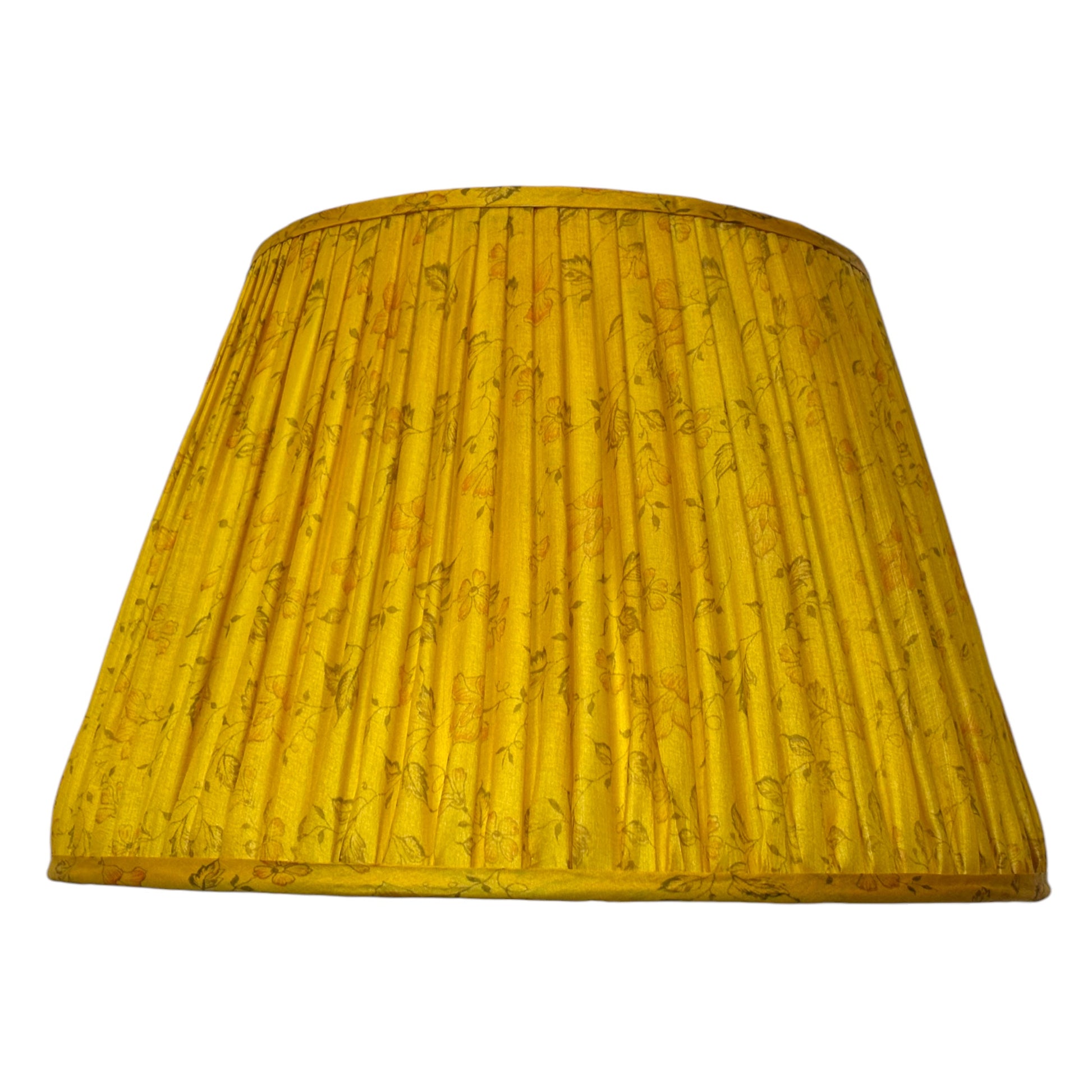 Sunflower yellow silk sari lampshade