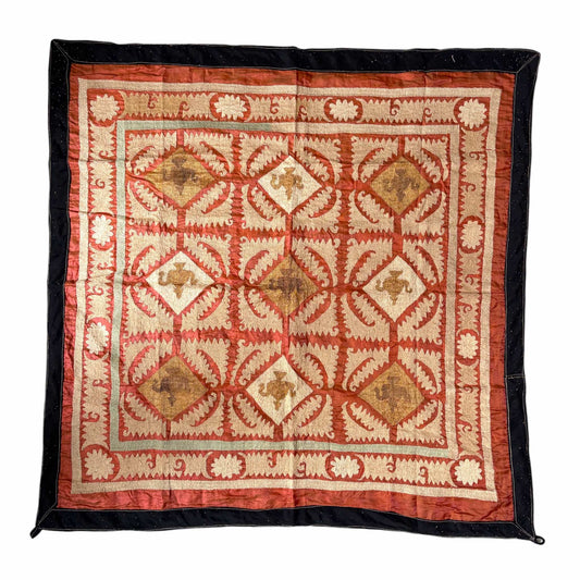 Decorative suzani with geometric pattern 