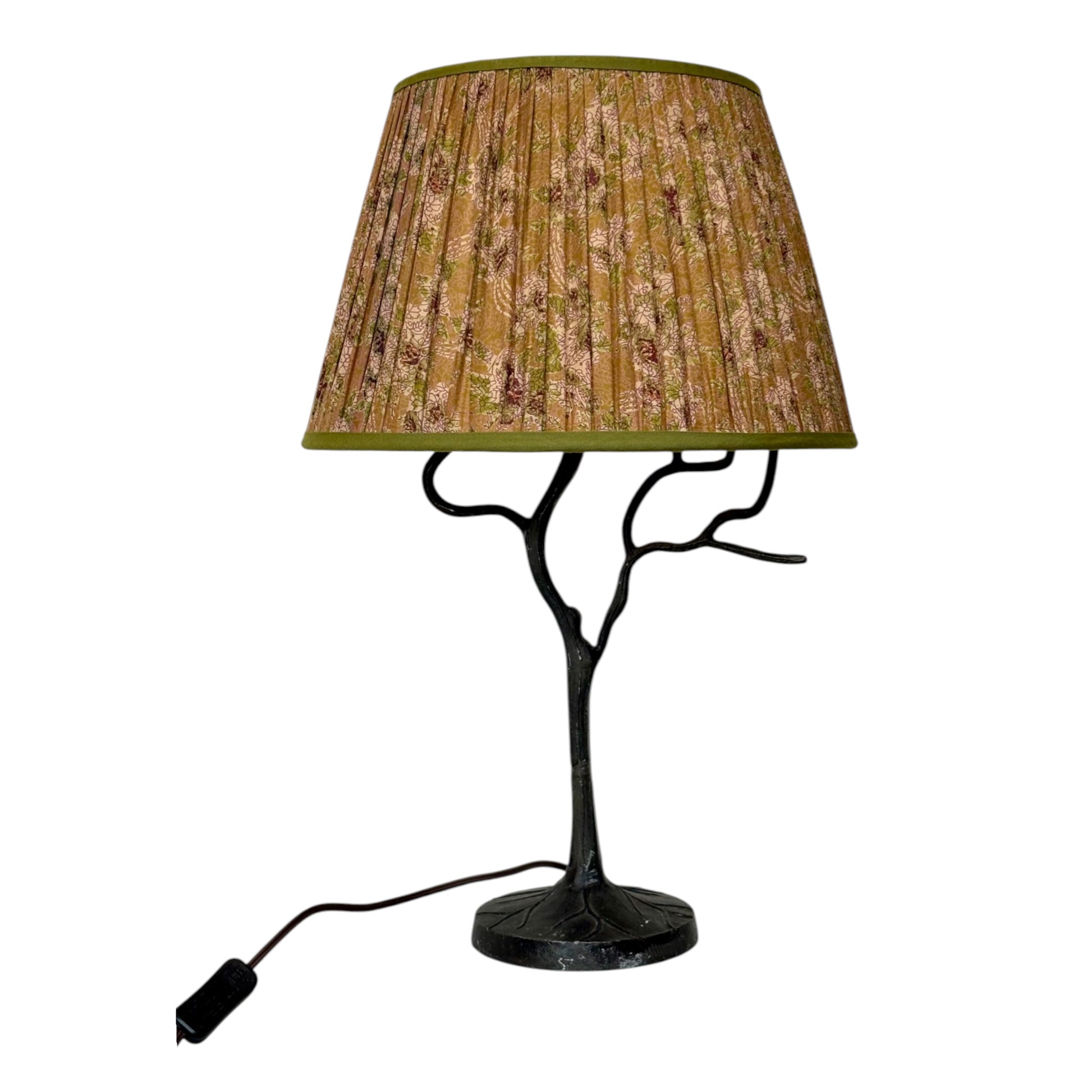 Handmade tea and roses silk lampshade