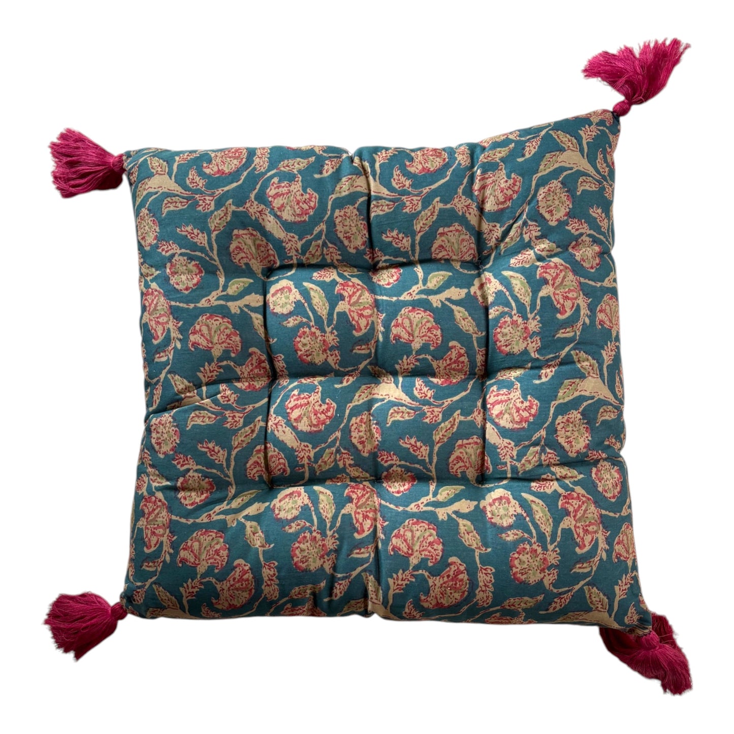 Teal and pink seat pad