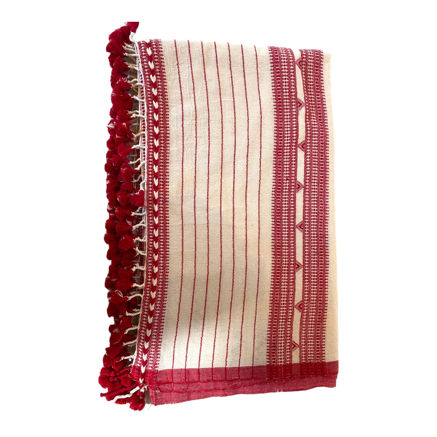 cotton throw red