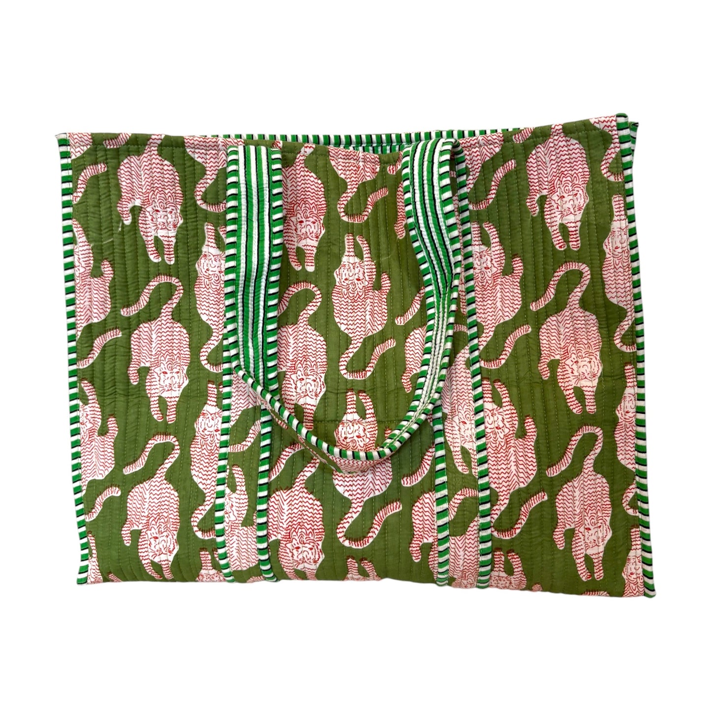 Tiger quilted tote bag
