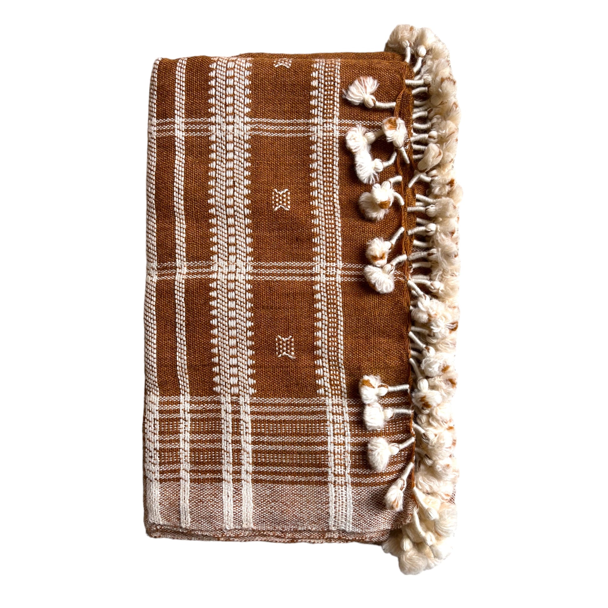 Tobacco woollen throw