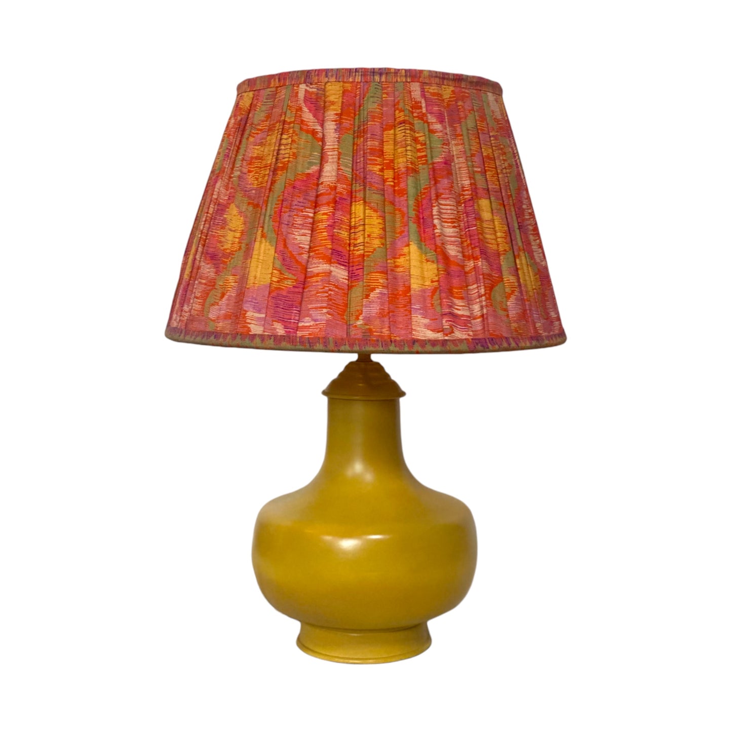 Tropical ikat silk lampshade
