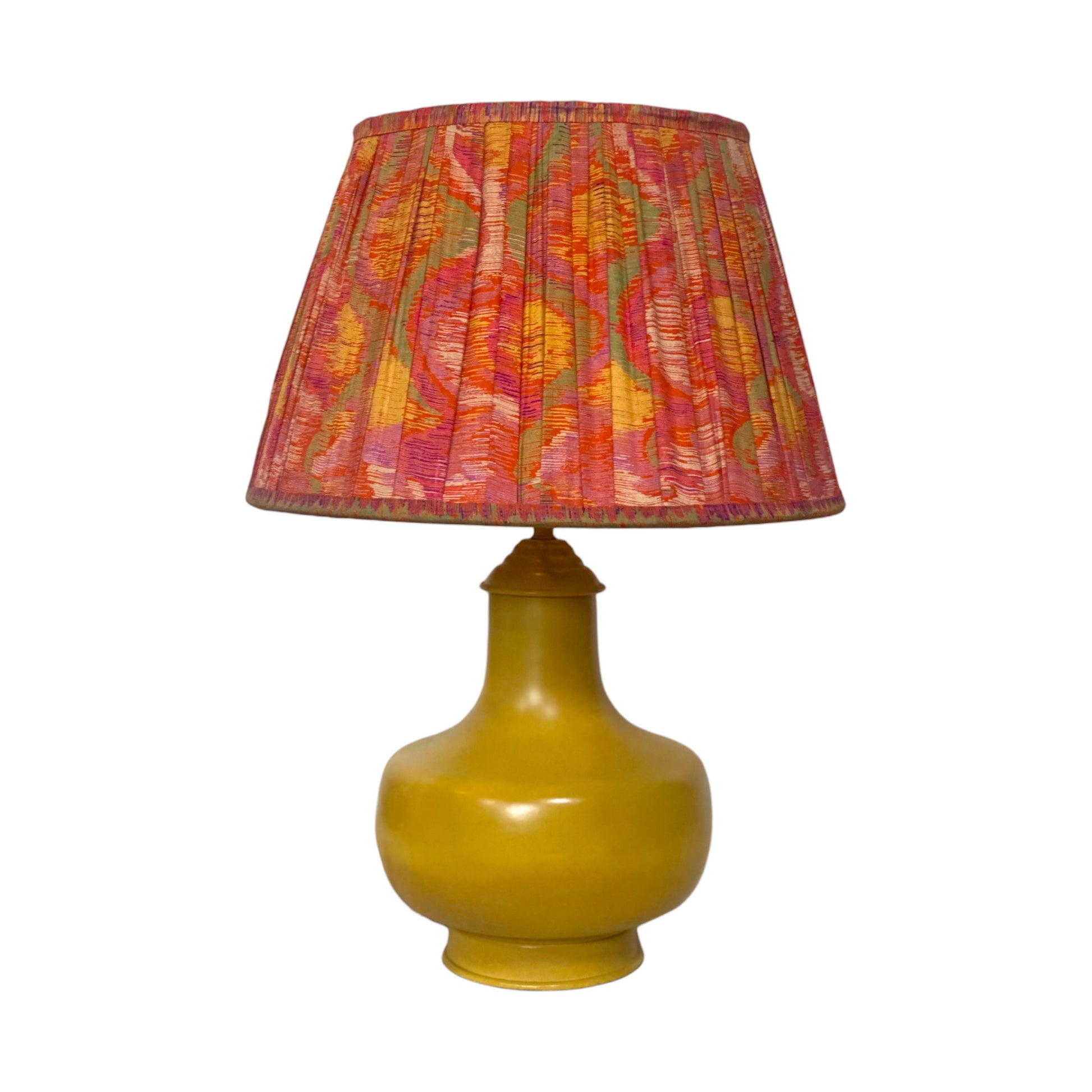 Tropical ikat silk lampshade
