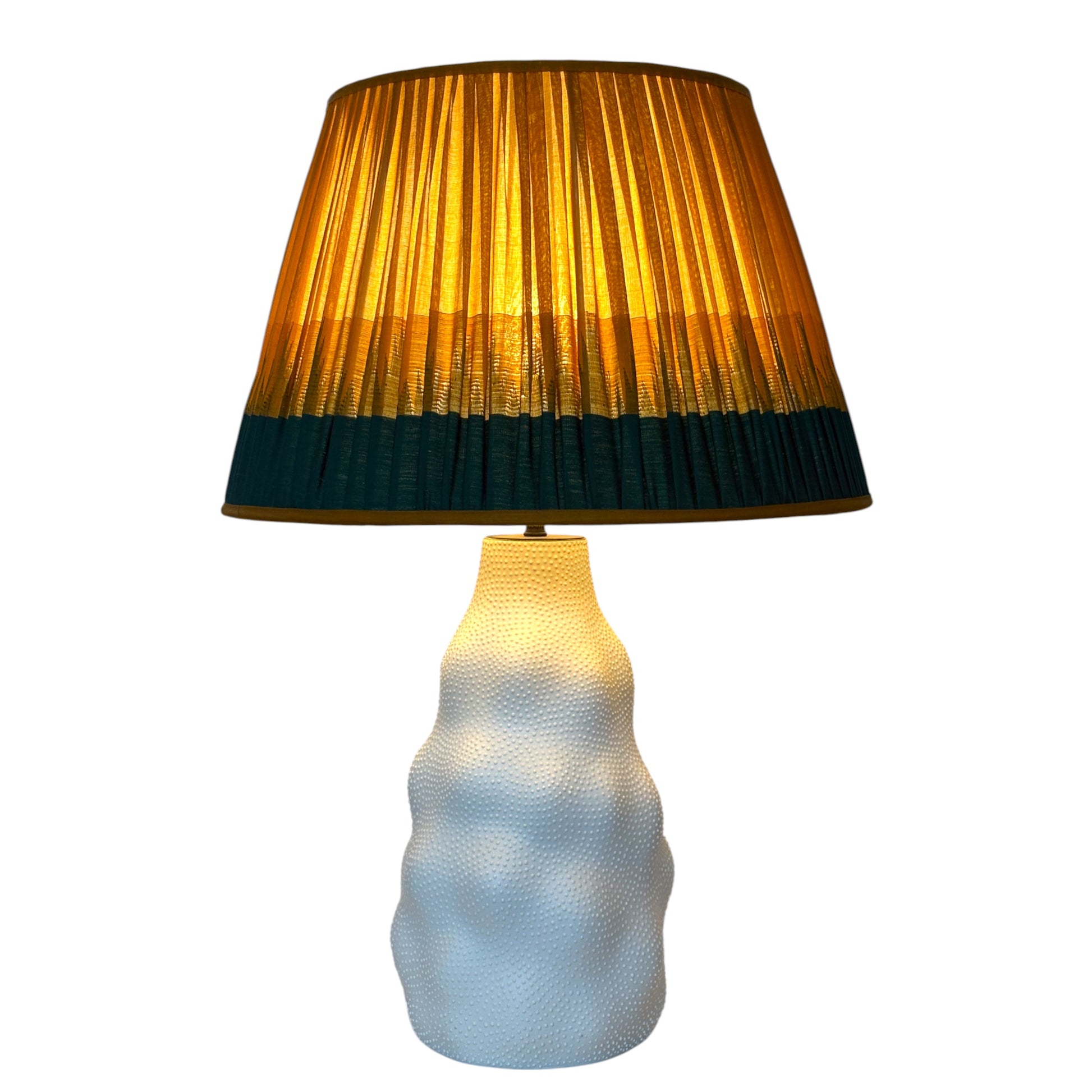 Tumeric and green keralan cotton lampshade
