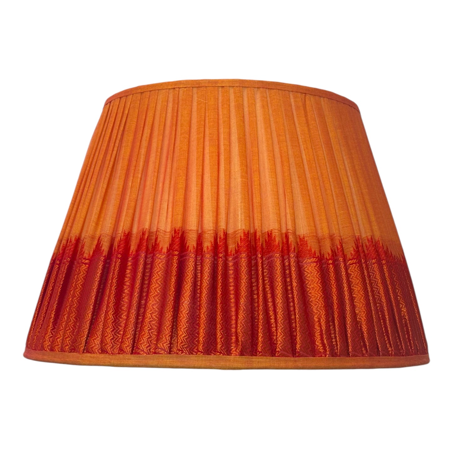 Tumeric and red cotton lampshade
