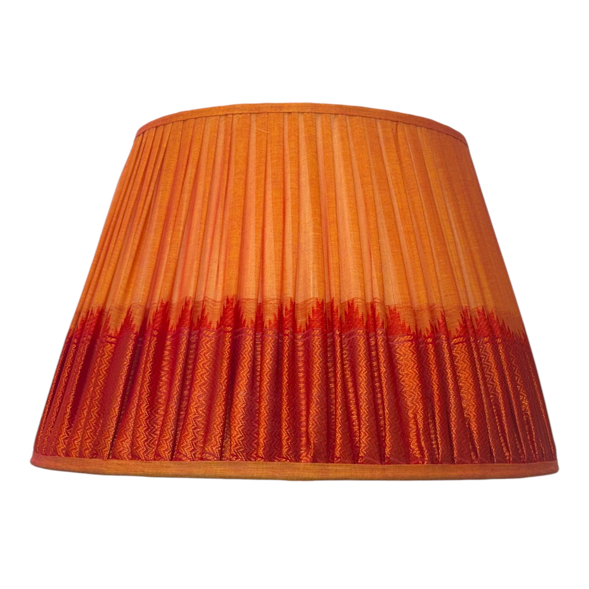 Tumeric and red cotton lampshade