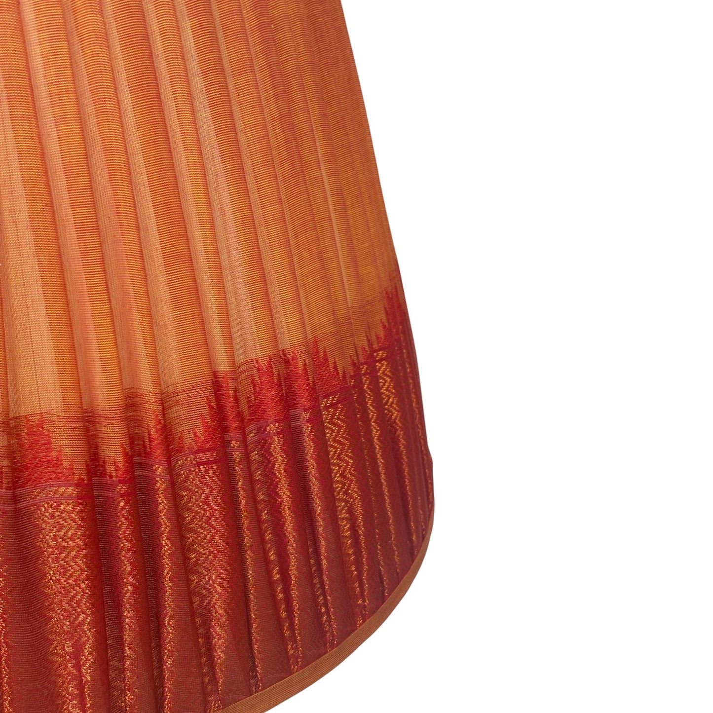 Tumeric and red cotton lampshade