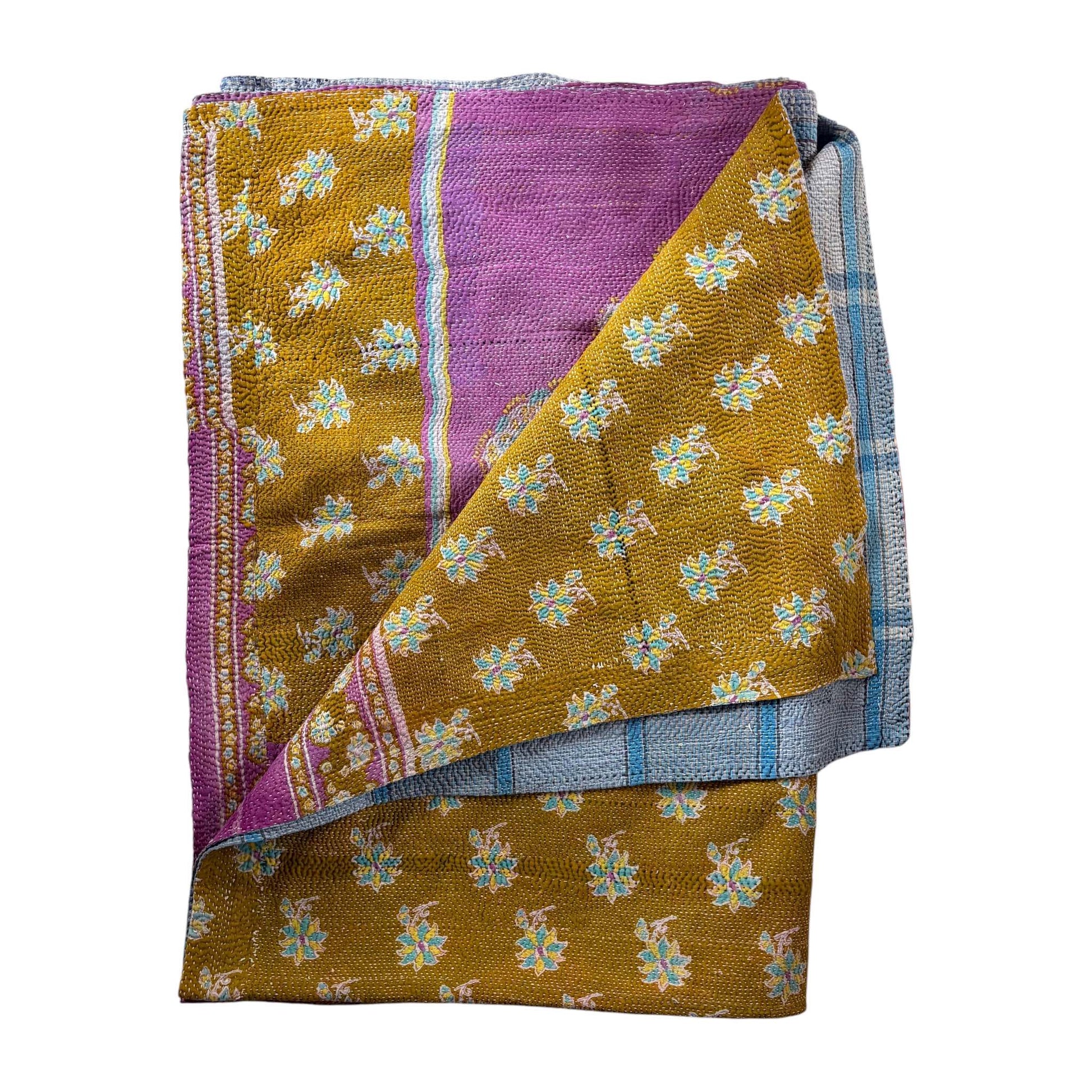 Turmeric kantha quilt