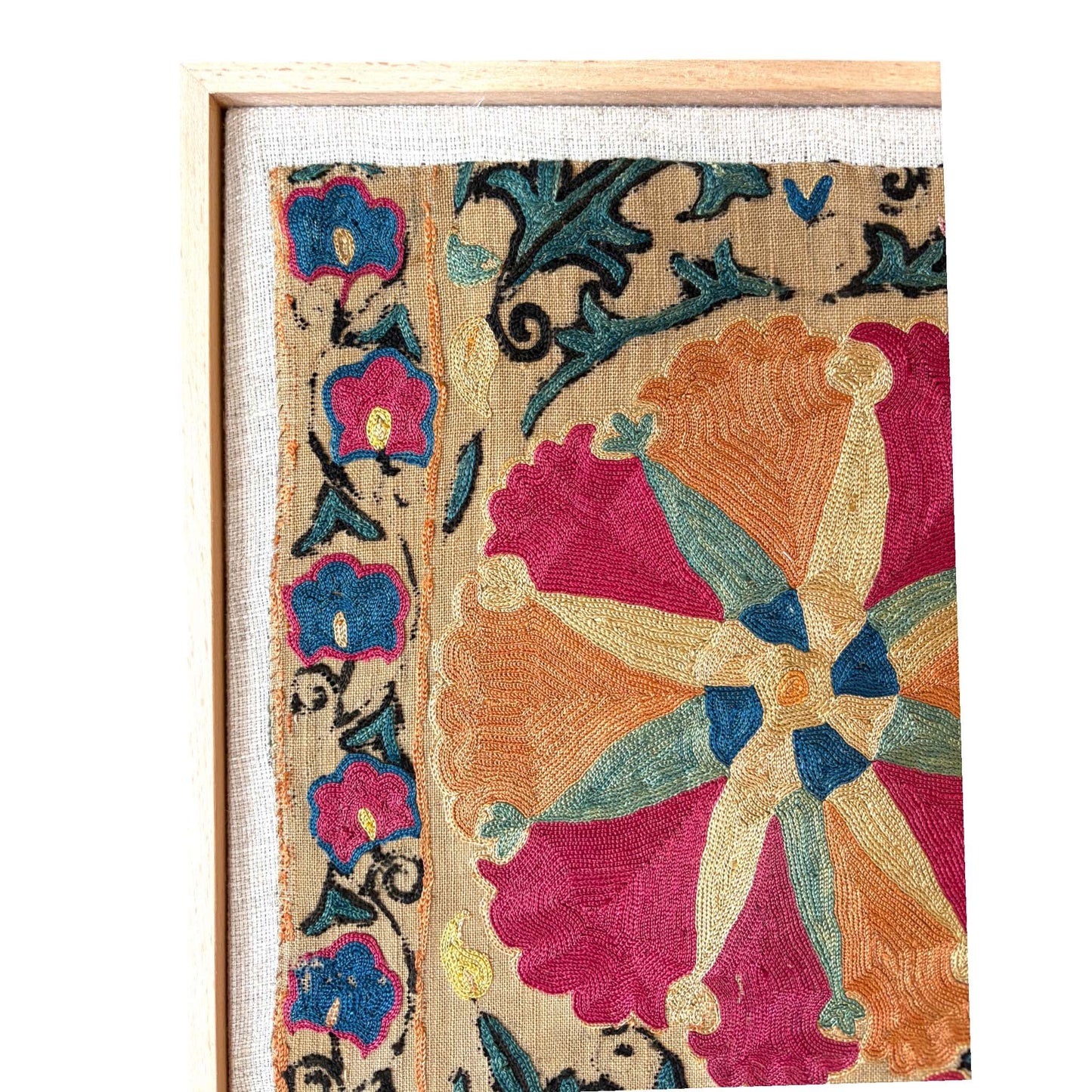 Close up of uzbek suzani fragment
