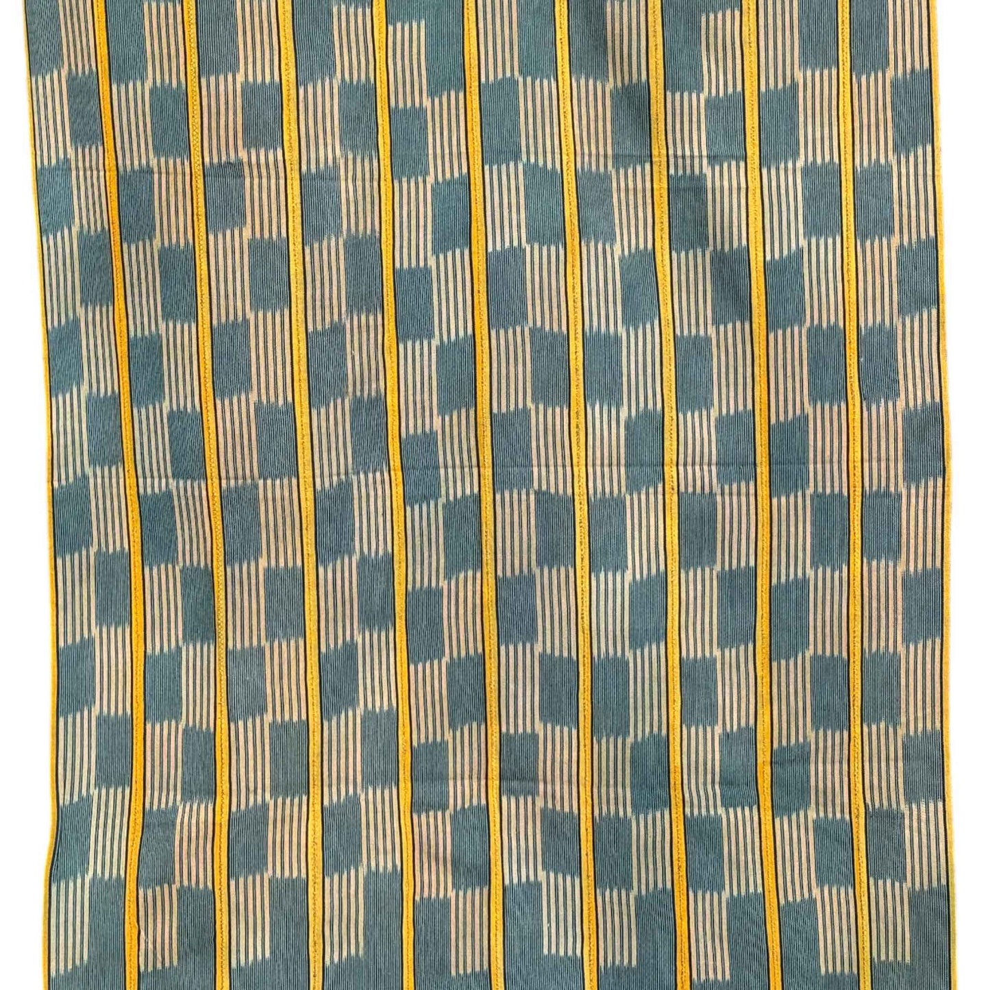 Yellow and blue mud cloth