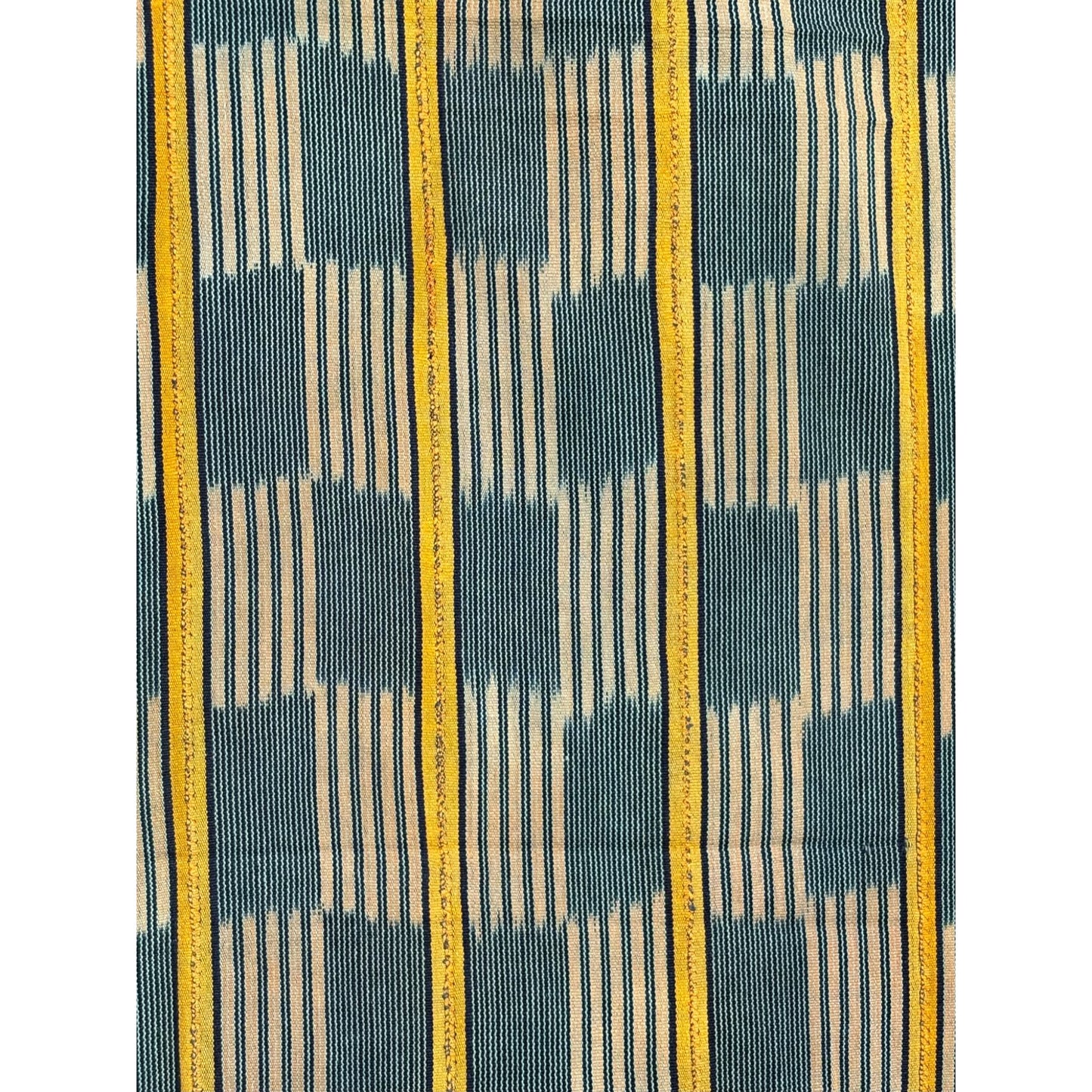 close up yellow and blue baule cloth