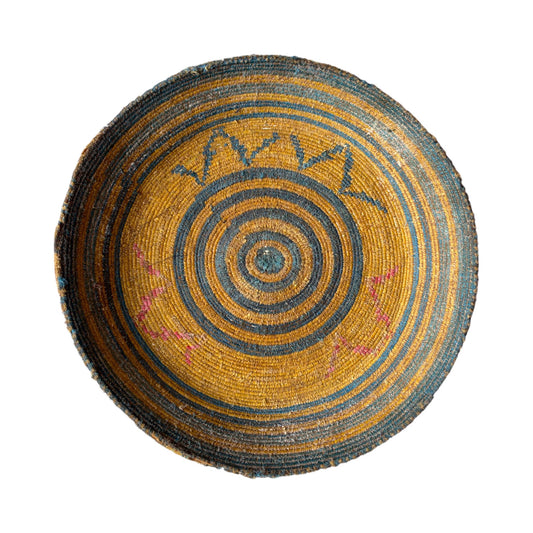 Yellow and blue circles berber basket