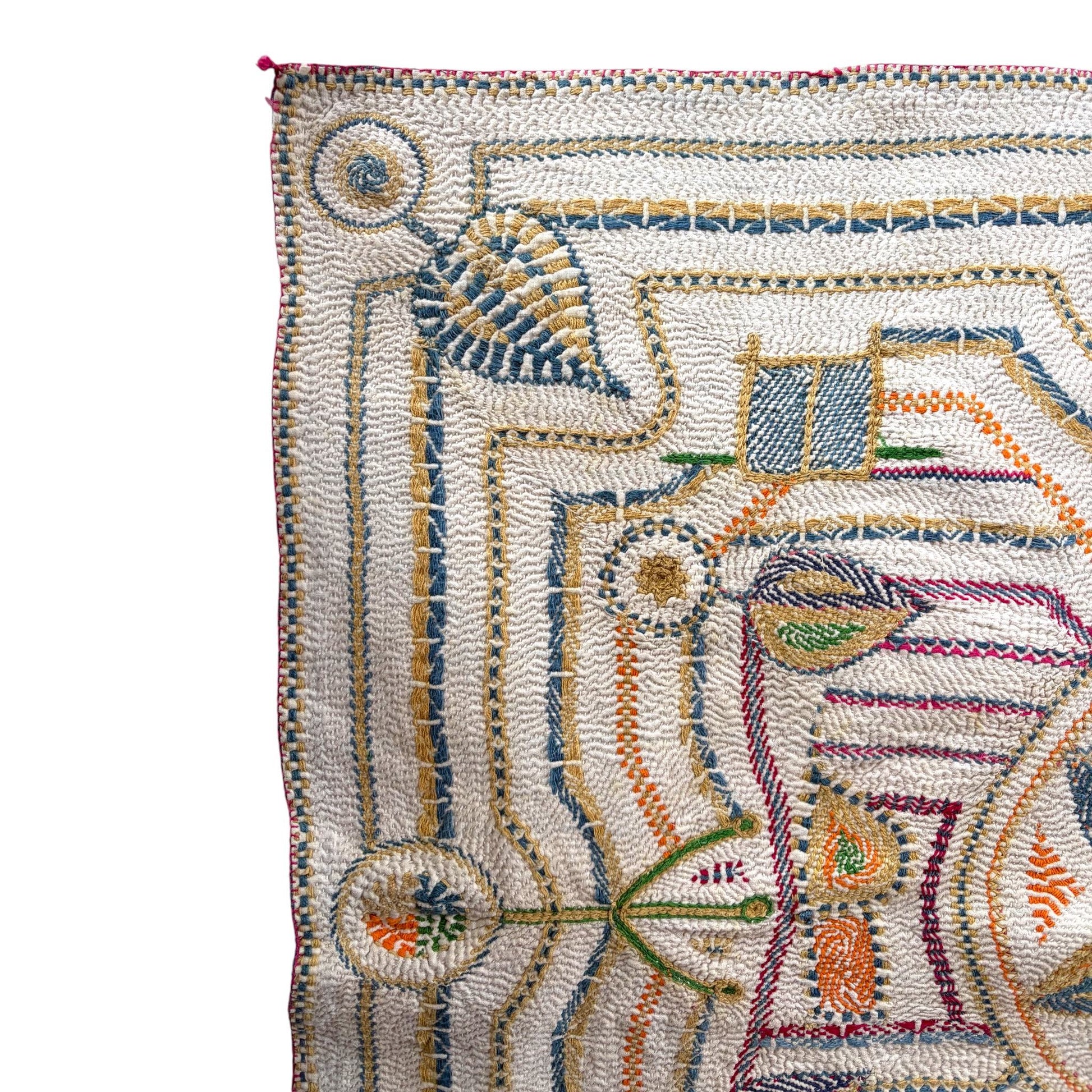 corner of baby nakshi kantha quilt