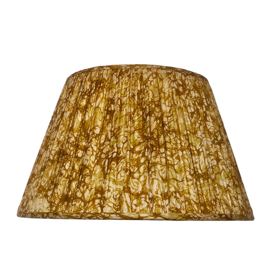 Yellow and brown batik lampshade
