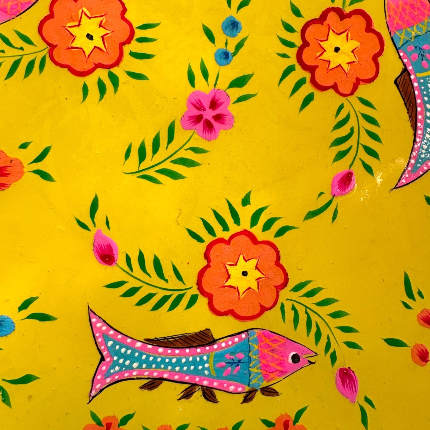 Hand painted enamel trays