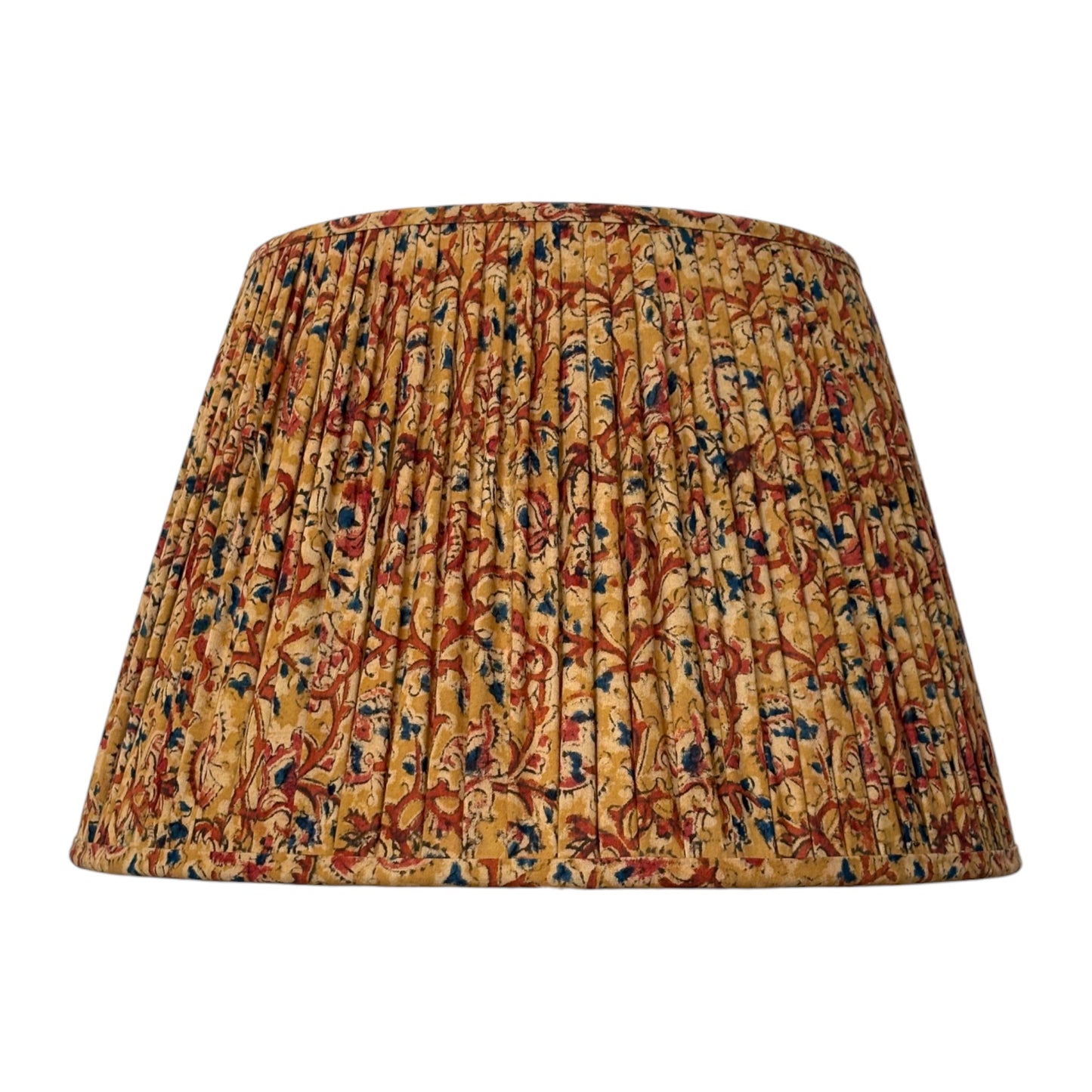 Yellow and red kalamkari lampshade