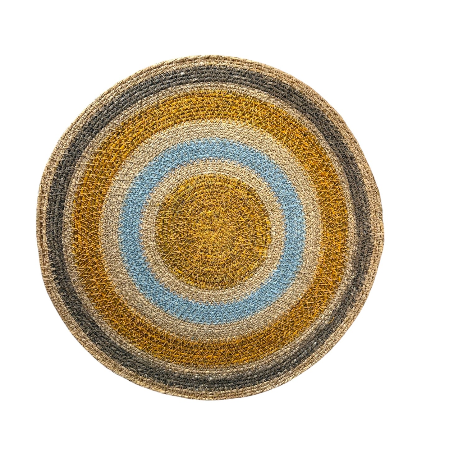 Yellow and blue jute placemat