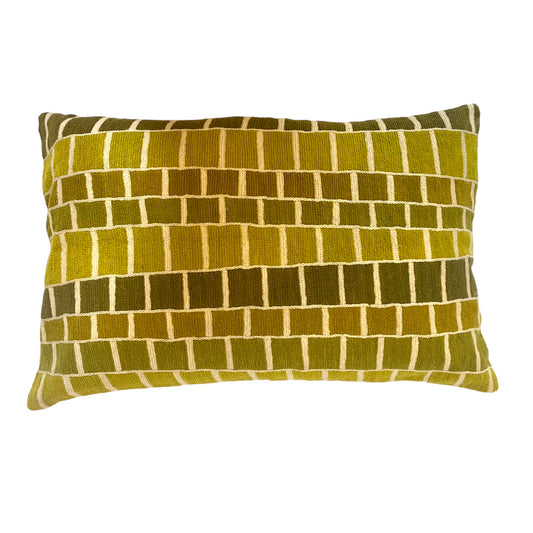 Yellows Brick Kashmiri crewel cushion