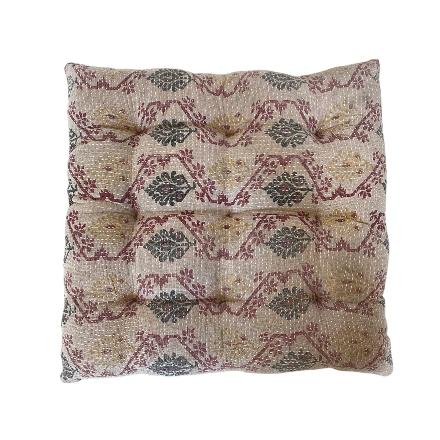 Dusty pink kantha seat cushion