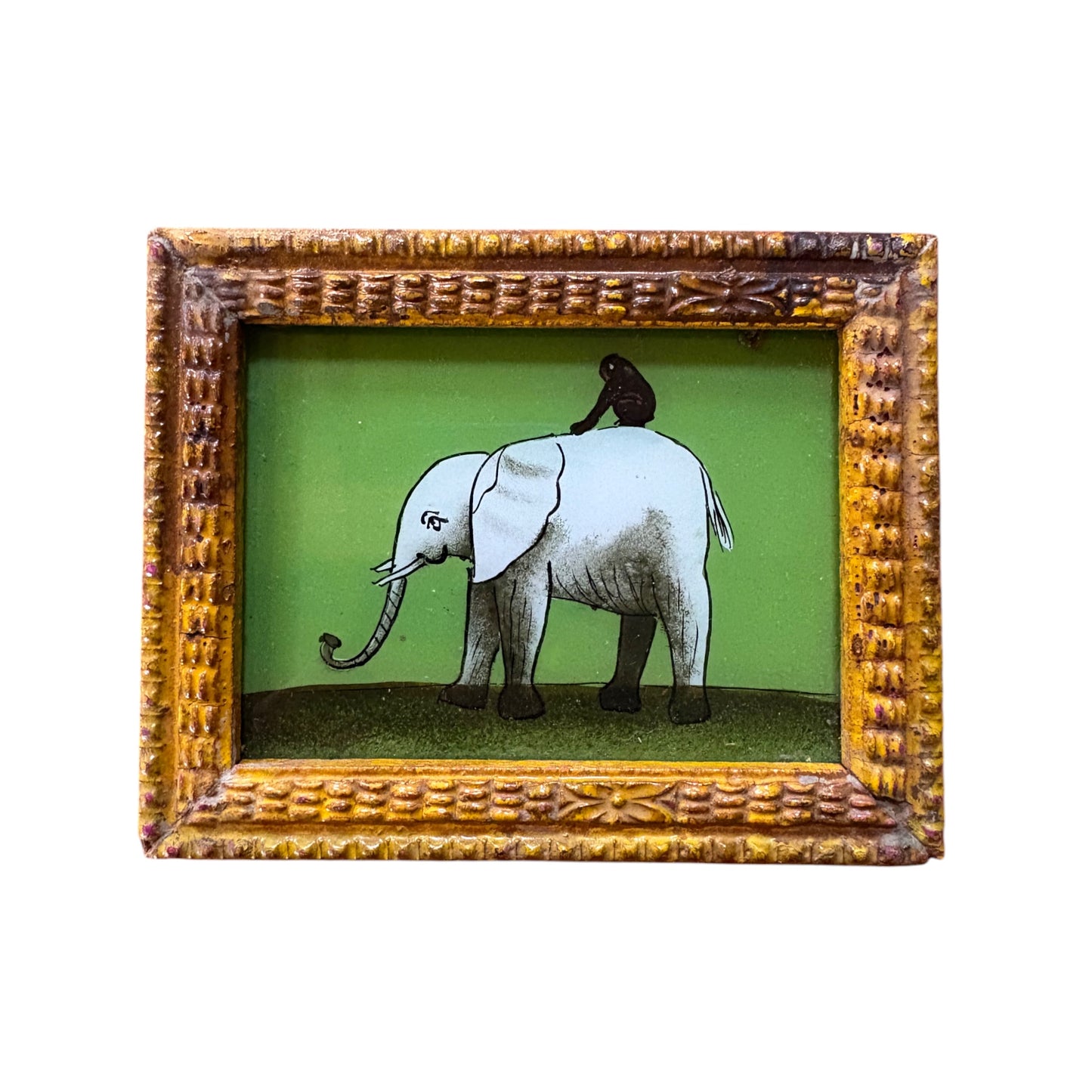 mini elephant glass painting