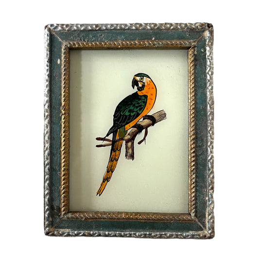 Mini glass painting parrot