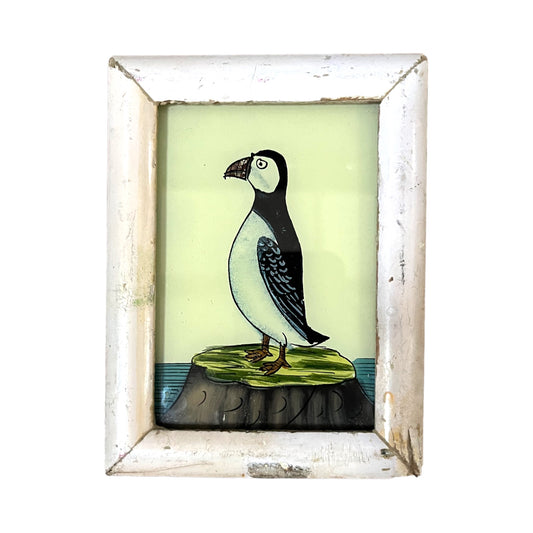 Puffin glass painting