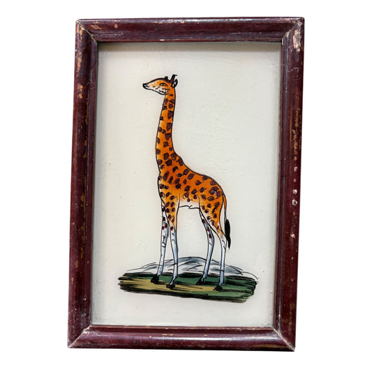 Small giraffe glass painting