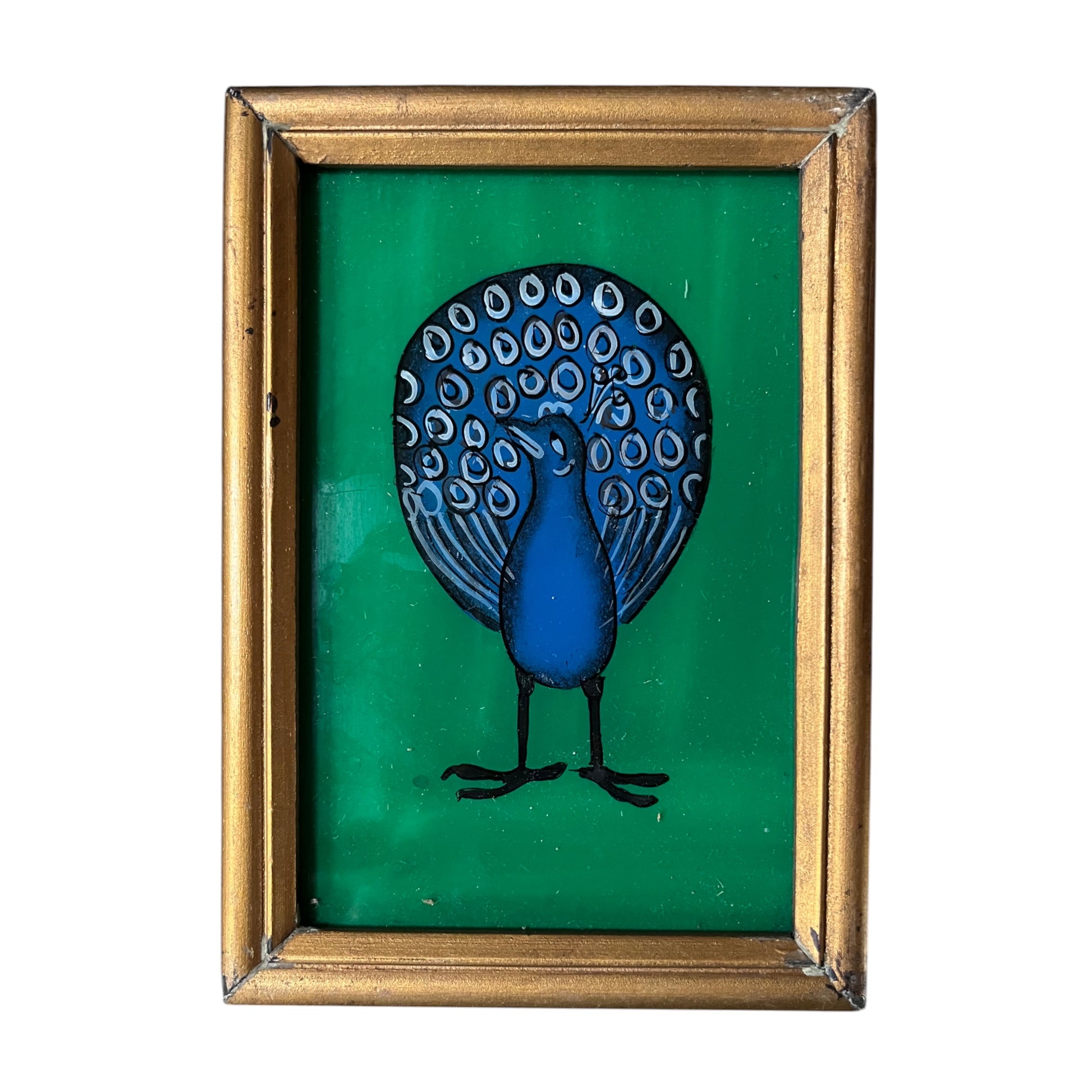 Small peacock glass painting