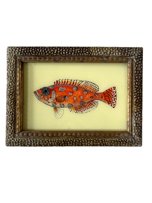 Small spotty fish glass painting