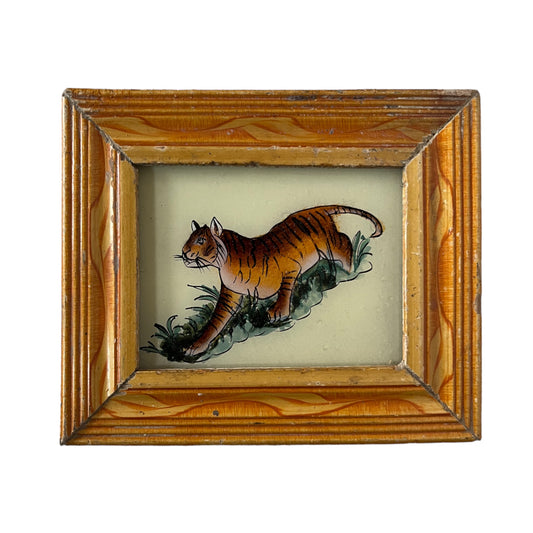 Mini tiger glass painting