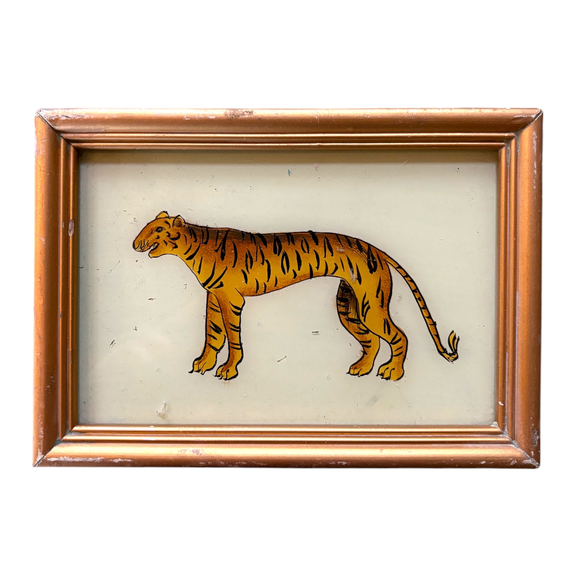 small tiger glass painting