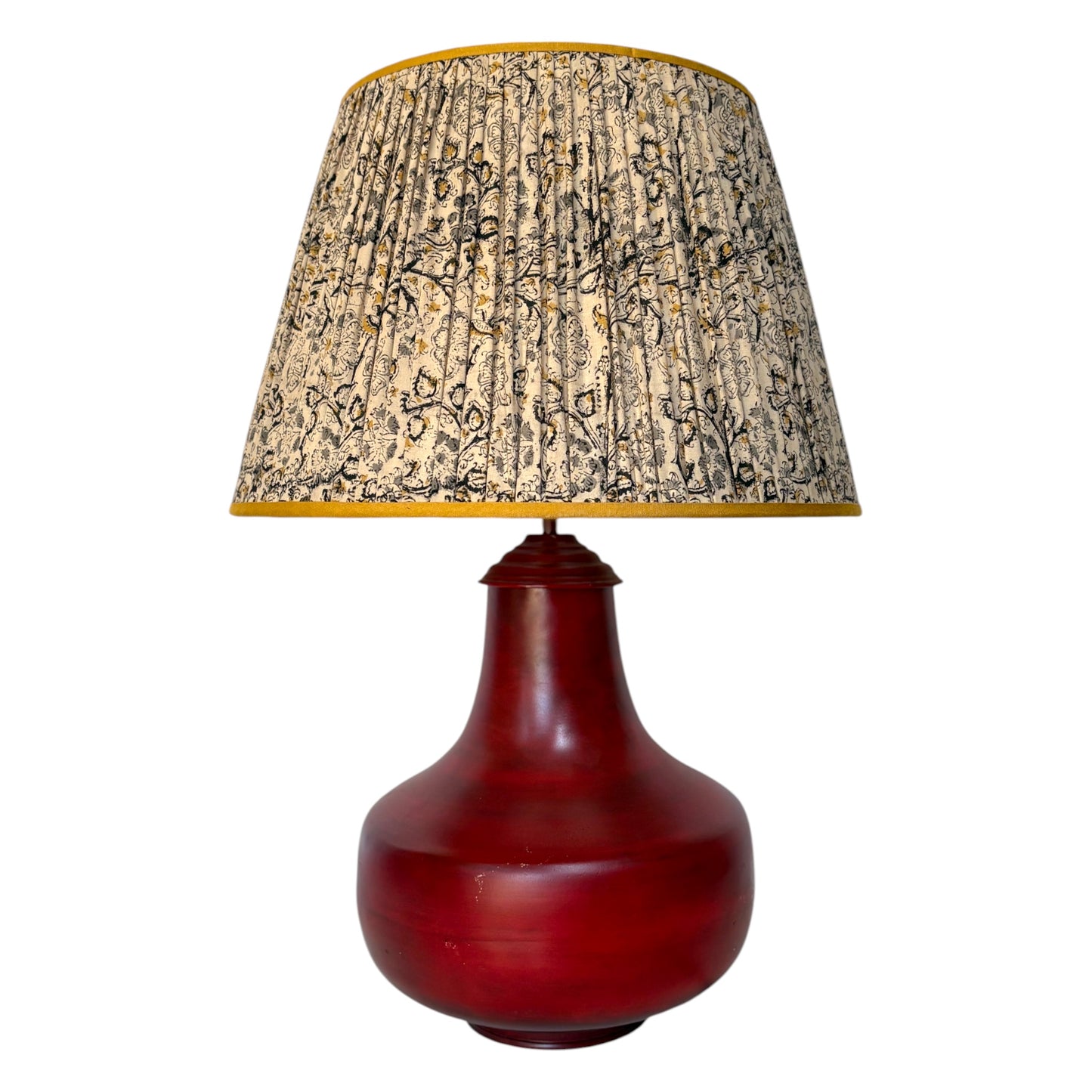 Charcoal kalamkari lampshade 
