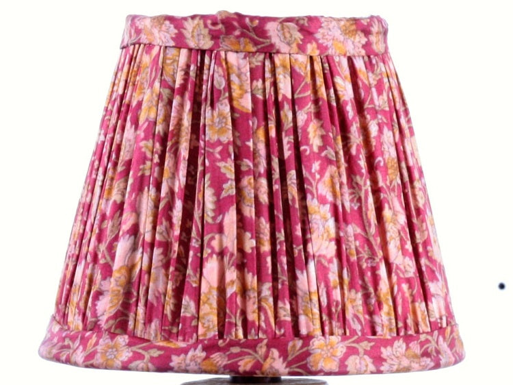 Dark Pink Liberty Silk Lampshade shown on a white background