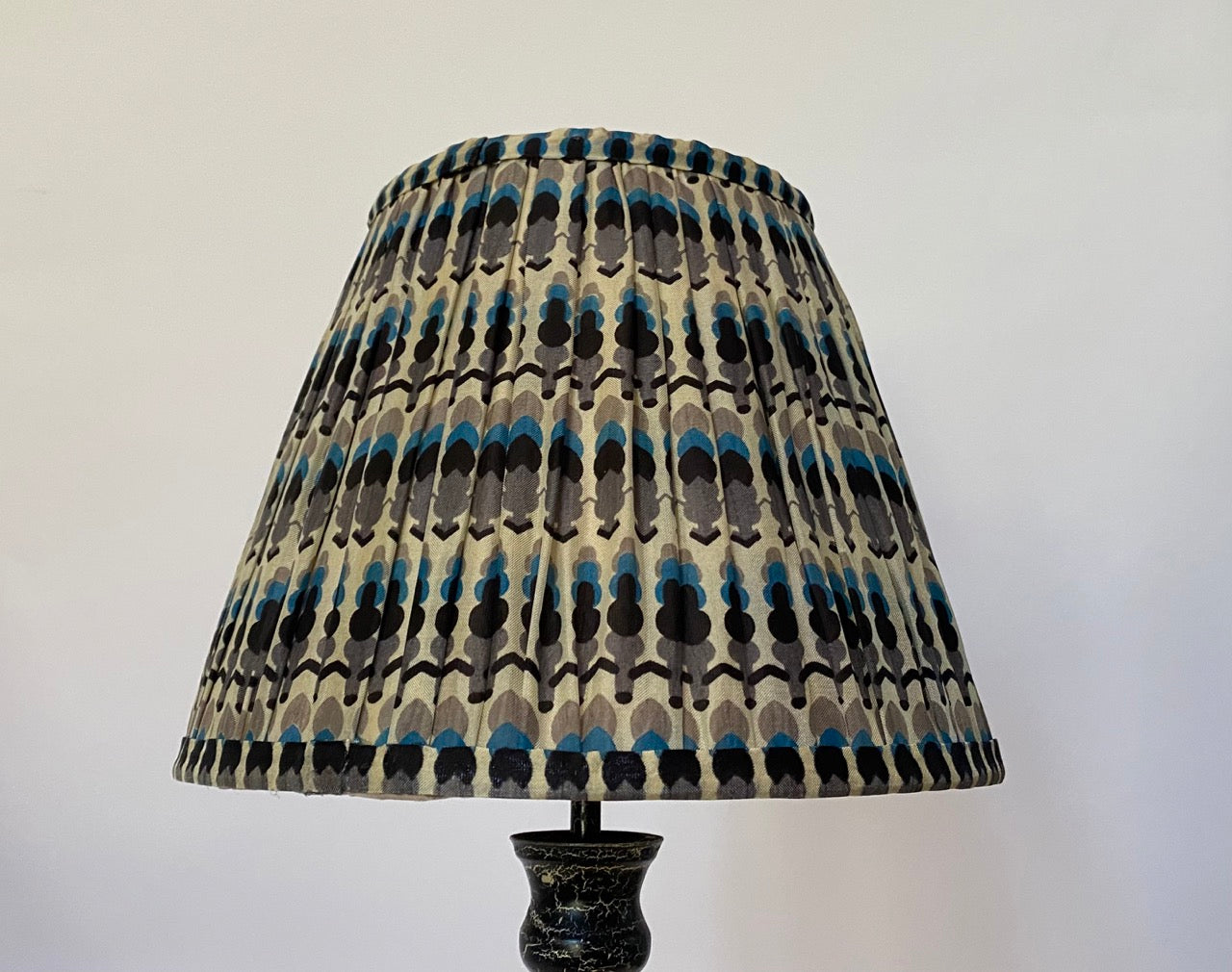 Black and blue silk lampshade