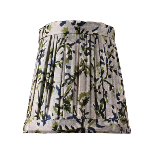 Blue Grey with Green Silk Lampshade