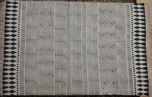 Block printed Cotton rug