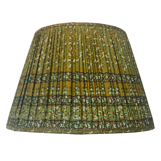 Green Paisley vintage silk sari lampshade cutout