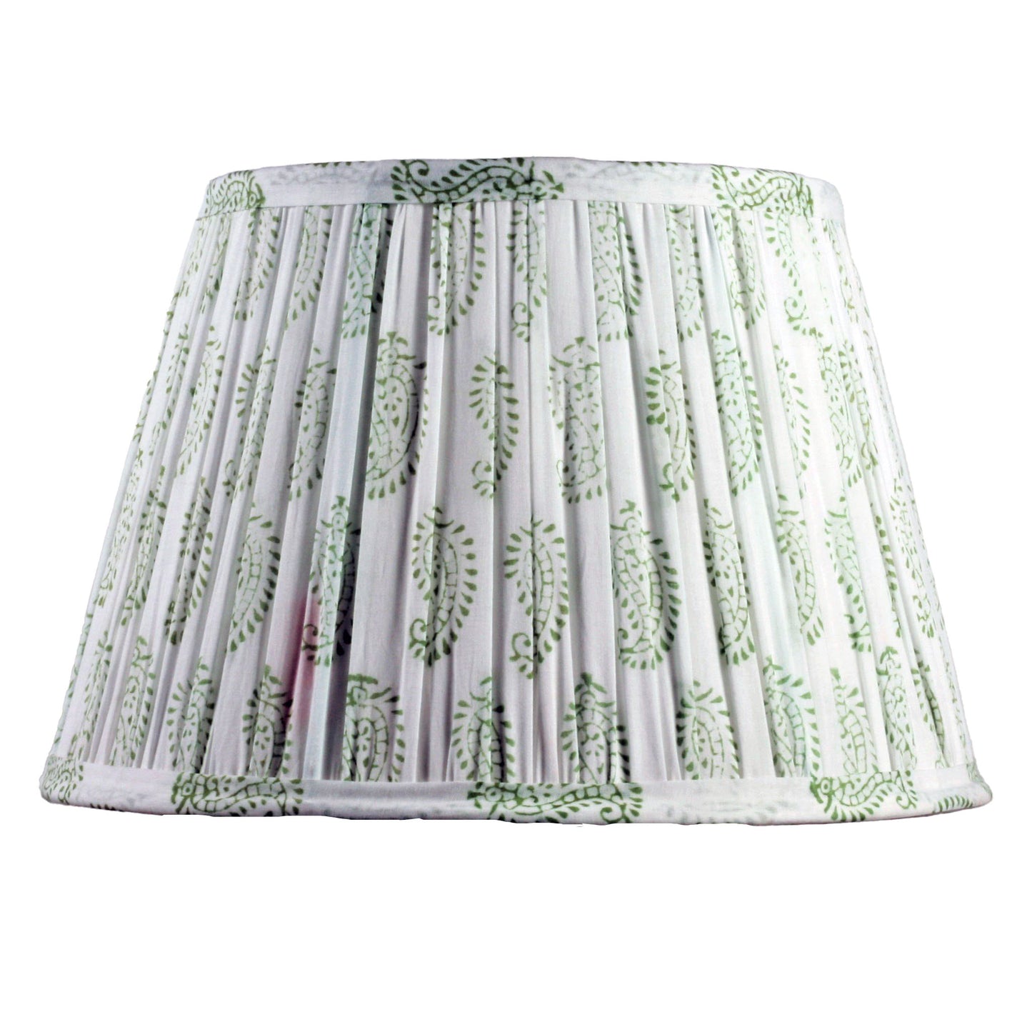 Green and White Cotton Lampshade