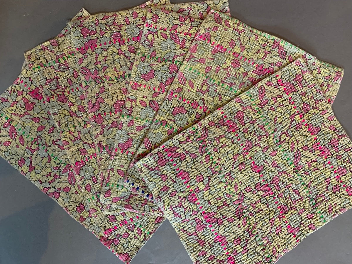 Pink floral placemats
