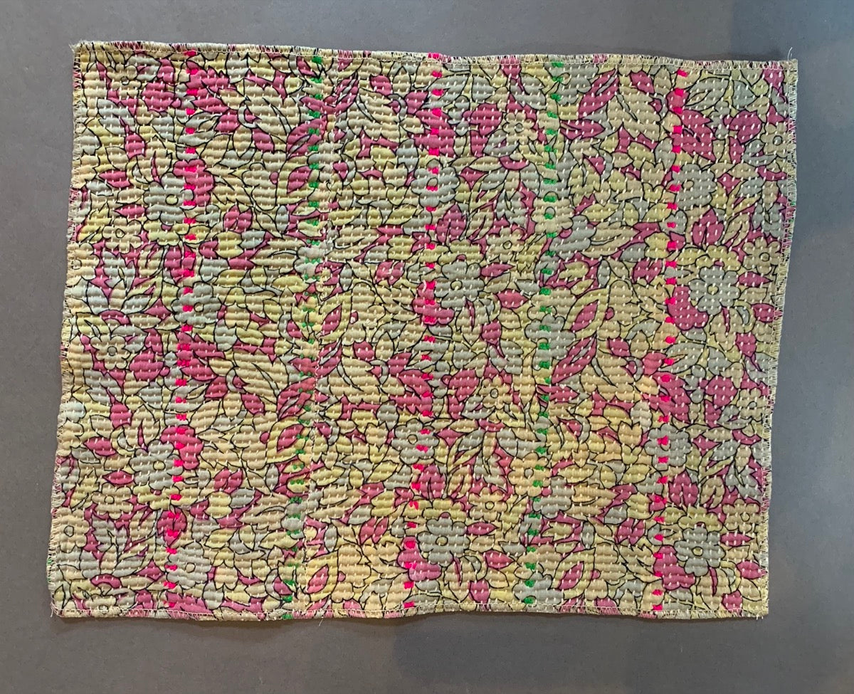 Pink floral placemat
