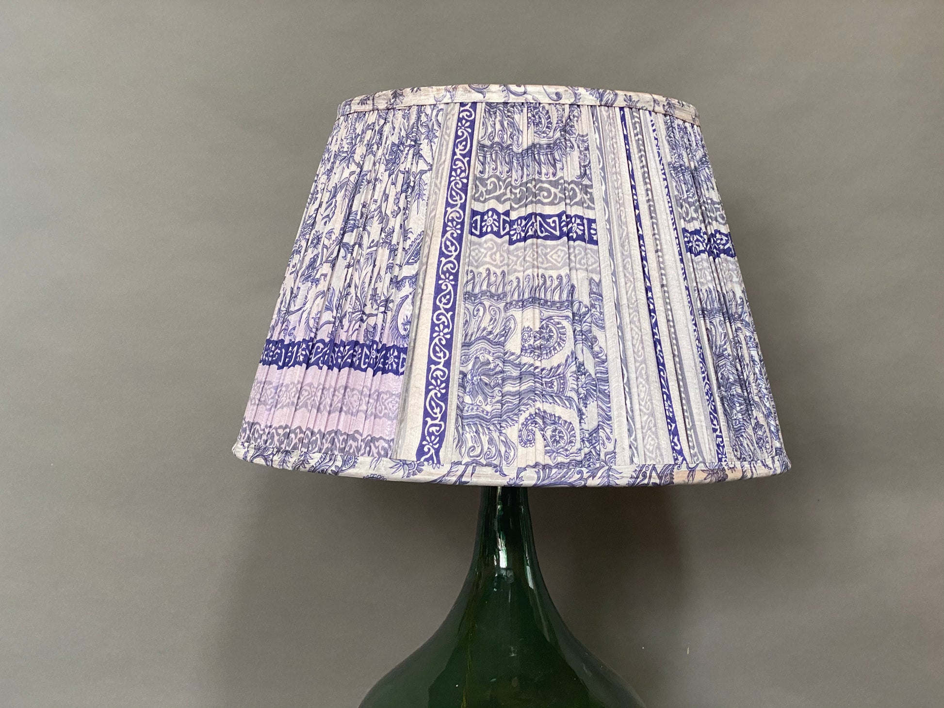 Royal Blue Paisley silk lampshade 